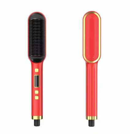 Hair Straightening Comb with Dual-Use Curling Iron