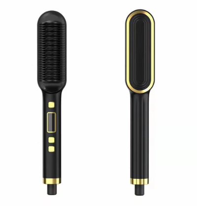 Hair Straightening Comb with Dual-Use Curling Iron