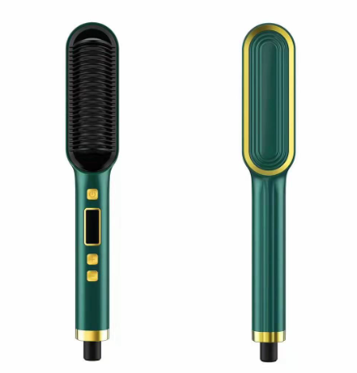 Hair Straightening Comb with Dual-Use Curling Iron